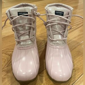 Sperry pink duck boots girls size 2